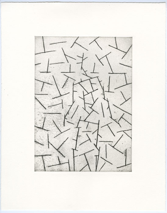 A print by Antony Gormley which was donated to teh Fine Art Postcard Auction