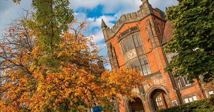 Newcastle University campus in the autumn, Arches 