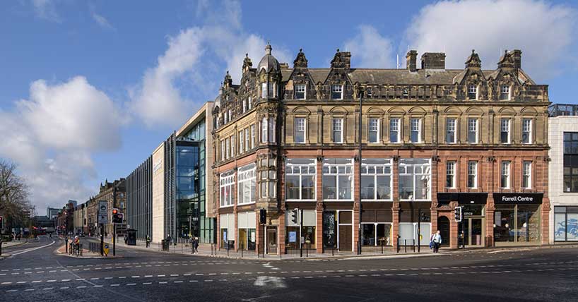 A photograph of the exterior of the Farrell centre.