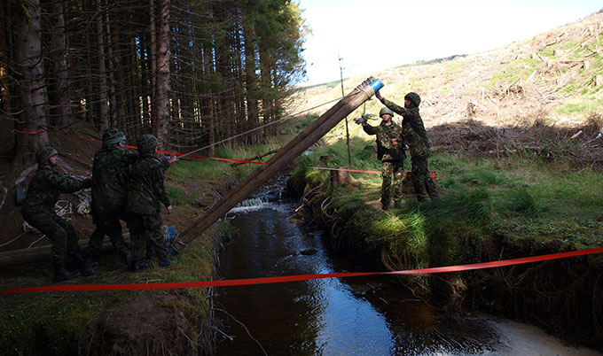 members of a University Armed Service Unit on a military exercise