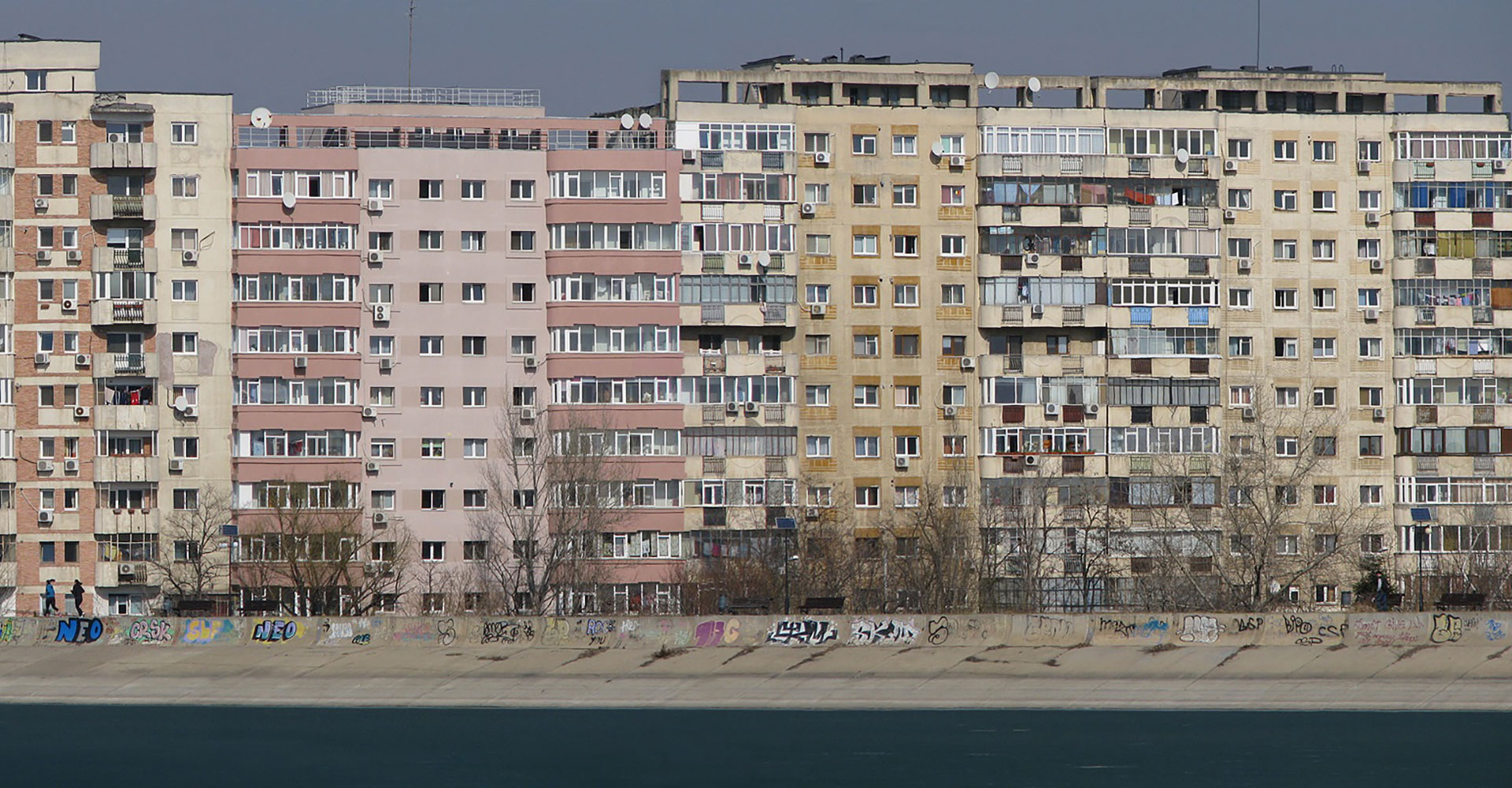 Blocks of flats on council estate.