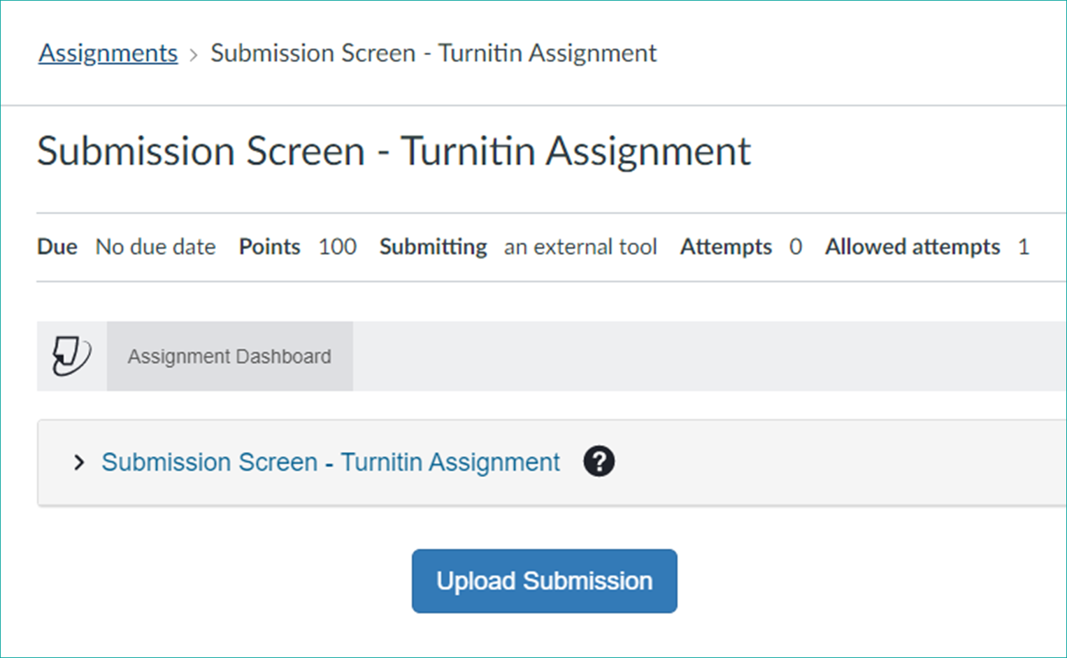 assignment submission date