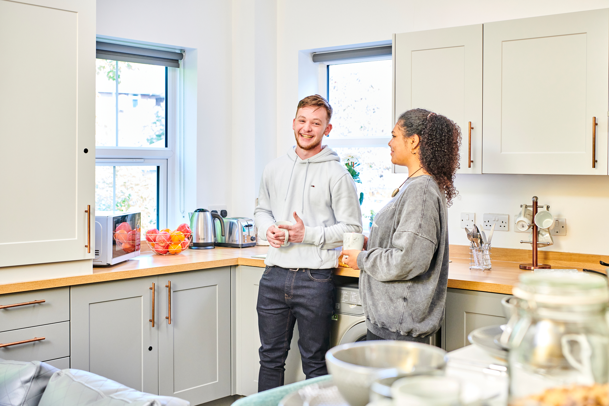 Students in a kitchen