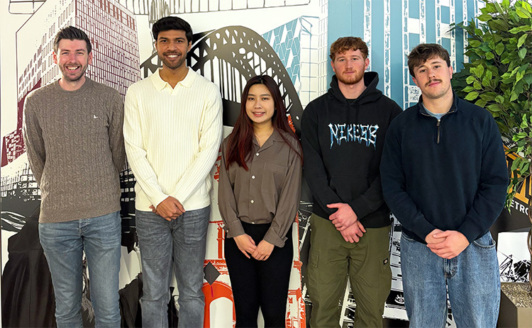 From L-R: Aidan Beck, Syed Mohammed Irfan, Ella Kong, Ross Mackenzie, Ben Collier