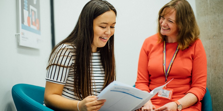 Student meeting with a careers consultant