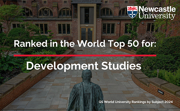 'Ranked in the World Top 50 for Development Studies. Source: QS World University Rankings 2024'