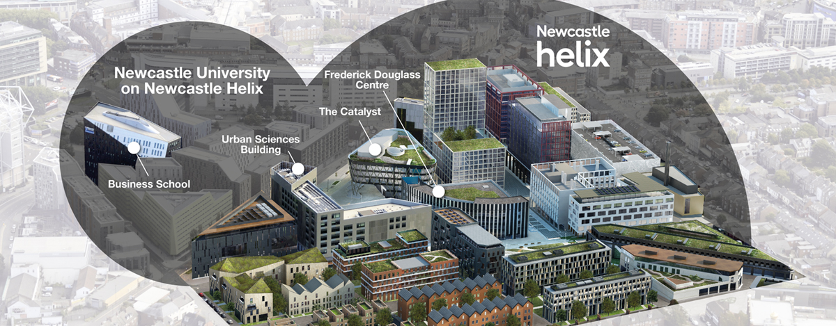 An overview of the Newcastle Helix site map